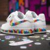 Colorful Rainbow Splatter Air Force 1, Hand-Painted Artistic Shoes, Unique Tie-Dye Sneakers - Image 3