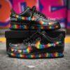 Colorful Rainbow Splatter Black Air Force 1, Hand-Painted Artistic Shoes, Unique Tie-Dye Sneakers - Image 2