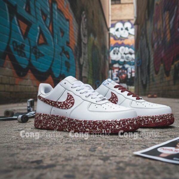 Alternative view of Custom Lavender Splatter Air Force 1 Sneakers: Hand Painted Pastel AF1