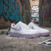 Custom Lavender Splatter Air Force 1 Sneakers: Hand Painted Pastel AF1