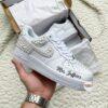 Custom Pearl Wedding Sneakers: Bride & Groom Air Force 1s - Image 3