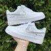 Custom Rhinestone AF1 Sneakers, Hand-Embellished Wedding Shoes - Image 4
