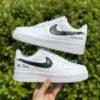 Hand-Painted Groom Air Force 1s: Custom Wedding Sneakers