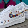 Hand-Painted Autism Awareness Air Force 1 Sneakers: Custom Puzzle Design - Image 3