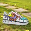 Hand-Painted Air Force 1 Comic Drip Sneakers: Custom Pop Art Shoes