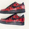Hand-Painted Red Drip Air Force 1: Custom Streetwear Sneakers - Image 7