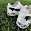 Hand Painted AF1 Black Drip Shoes: Custom Splatter Sneakers - Image 3