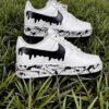 Hand Painted AF1 Black Drip Shoes: Custom Splatter Sneakers - Image 4