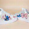 Hand-Painted Stitch & Butterfly Air Force 1 Sneakers: Custom Cartoon Shoes - Image 3