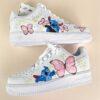Hand-Painted Stitch & Butterfly Air Force 1 Sneakers: Custom Cartoon Shoes