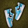 Hand-Painted Air Force 1 Sneakers: Blue Comic Drip Shoes - Image 4