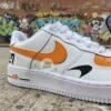 Hand Painted Orange Racing Sneakers: Custom F1 Air Force 1 - Image 2