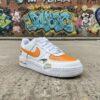 Hand Painted Orange Racing Sneakers: Custom F1 Air Force 1 - Image 3
