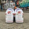 Hand-Painted F1 Racing Sneakers: Custom Red White AF1 - Image 6