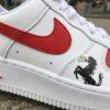 Hand-Painted F1 Racing Sneakers: Custom Red White AF1 - Image 7