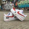 Hand-Painted F1 Racing Sneakers: Custom Red White AF1 - Image 4