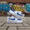 Hand-Painted F1 Racing Sneakers: Custom Red White AF1 - Image 14