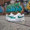 Hand Painted F1 Team Air Force 1 Sneakers: Teal Racing Green, Custom Driver & Track - Image 4