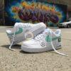 Hand Painted F1 Racing AF1 Trainers - Custom Mint Green Team Shoes - Image 4