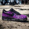 Hand Painted Drip Air Force 1 Sneakers: Purple & Black, Gloss Swoosh