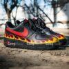 Custom Flame Air Force 1 Sneakers, Hand Painted AF1 Shoes - Image 2