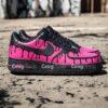 Custom Air Force 1 Sneakers: Hot Pink Drip, Hand Painted