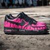 Custom Air Force 1 Sneakers: Hot Pink Drip, Hand Painted - Image 2