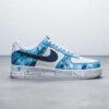 Custom Blue Splatter Paint AF1 Sneakers, Hand Painted Navy Swoosh, Personalized Gift - Image 2