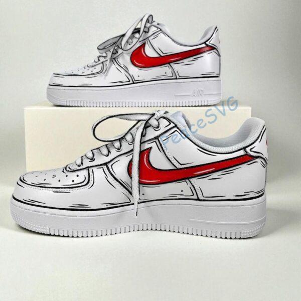 Custom Hand-Painted Air Force 1 Comic Shoes: Red Pop Art AF1 Sneakers
