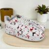 Hand Painted Custom Air Force 1 Sneakers: Red Black Splatter Art - Image 2
