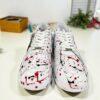 Hand Painted Custom Air Force 1 Sneakers: Red Black Splatter Art - Image 4