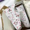 Hand Painted Custom Air Force 1 Sneakers: Red Black Splatter Art