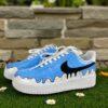 Hand-Painted AF1 Blue Drip Sneakers: Custom Streetwear Art