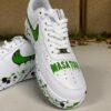 Hand-Painted Neon Green Drip AF1 Sneakers: Custom Streetwear Art - Image 4