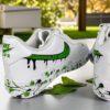 Hand-Painted Neon Green Drip AF1 Sneakers: Custom Streetwear Art - Image 3