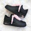 Custom Black Air Force 1 Sneakers: Hand-Painted Rope Lace AF1 - Image 8