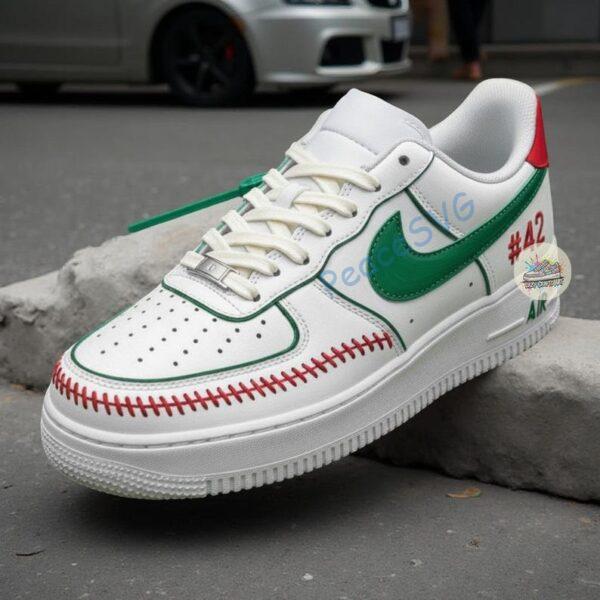Personalized Baseball Air Force 1 Sneakers: Hand-Painted Custom Number