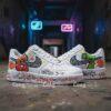 Custom Hand-Painted AF1 Sneakers: Graffiti Numbers, Streetwear Shoes