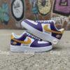 Hand-Painted Purple Yellow AF1 Sneakers: Custom Football AF1 Shoes - Image 2