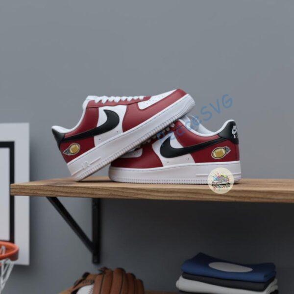 Alternative view of Hand-Painted Kansas Football Team AF1 Sneakers - Custom Football Shoes