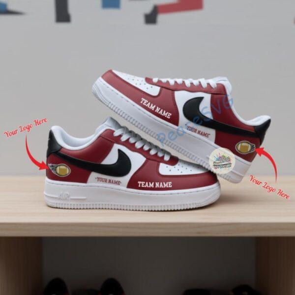 Hand-Painted Kansas Football Team AF1 Sneakers - Custom Football Shoes