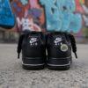 Custom Hand-Painted Air Force 1 Sneakers: Black, White Drip, Rope Lace - Image 9