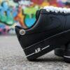 Custom Hand-Painted Air Force 1 Sneakers: Black, White Drip, Rope Lace - Image 16