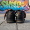 Custom Black AF1 Sneakers, Hand-Painted Brown Drip, Rope Laces - Image 5