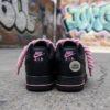 Custom Hand-Painted Black Air Force 1 Sneakers: Pink Drip, Splatter, Rope Lace - Image 9