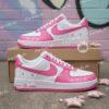 Custom Hand-Painted Air Force 1 Sneakers: Breast Cancer Awareness, Pink Ribbon - Image 2