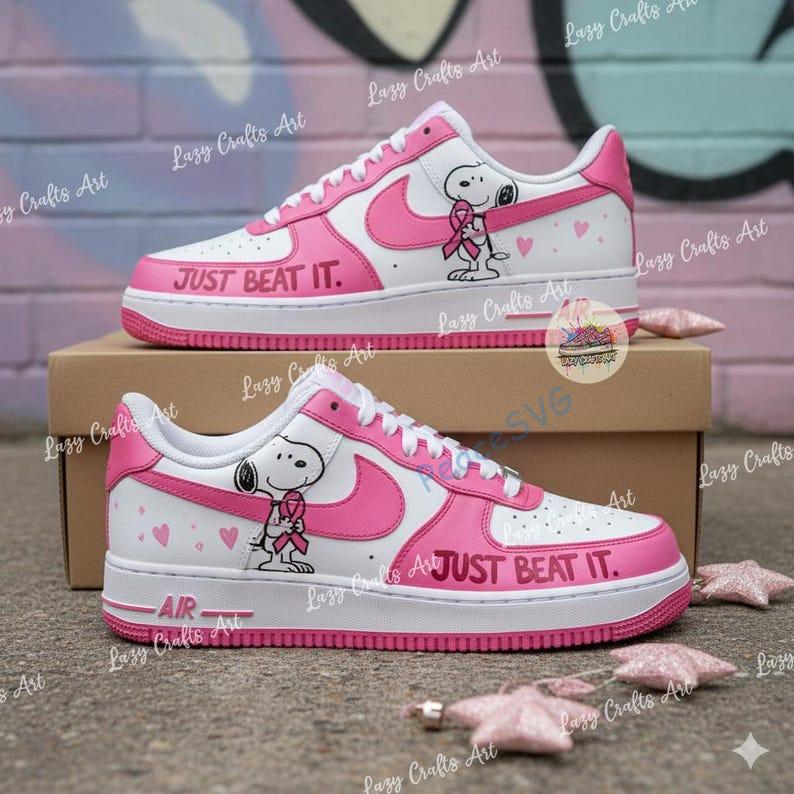 Custom Hand-Painted Air Force 1 Sneakers: Breast Cancer Awareness