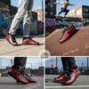 Hand-Painted Air Force 1 Sneakers: Red Drip Design - Image 5