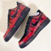 Hand-Painted Red Drip Air Force 1: Custom Streetwear Sneakers - Image 3