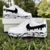 Hand Painted AF1 Black Drip Shoes: Custom Splatter Sneakers
